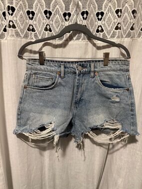 Blank NYC Women’s Distressed Light Blue Denim Shorts